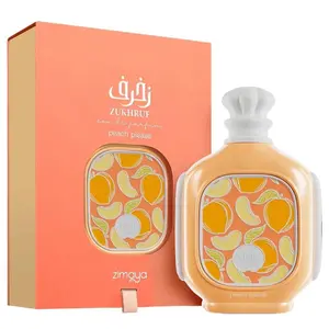 Afnan Zimaya Zukhruf Peach Please Fruity Unisex Use Eau de Parfum Spray, 3.4 oz Amber Fragrance