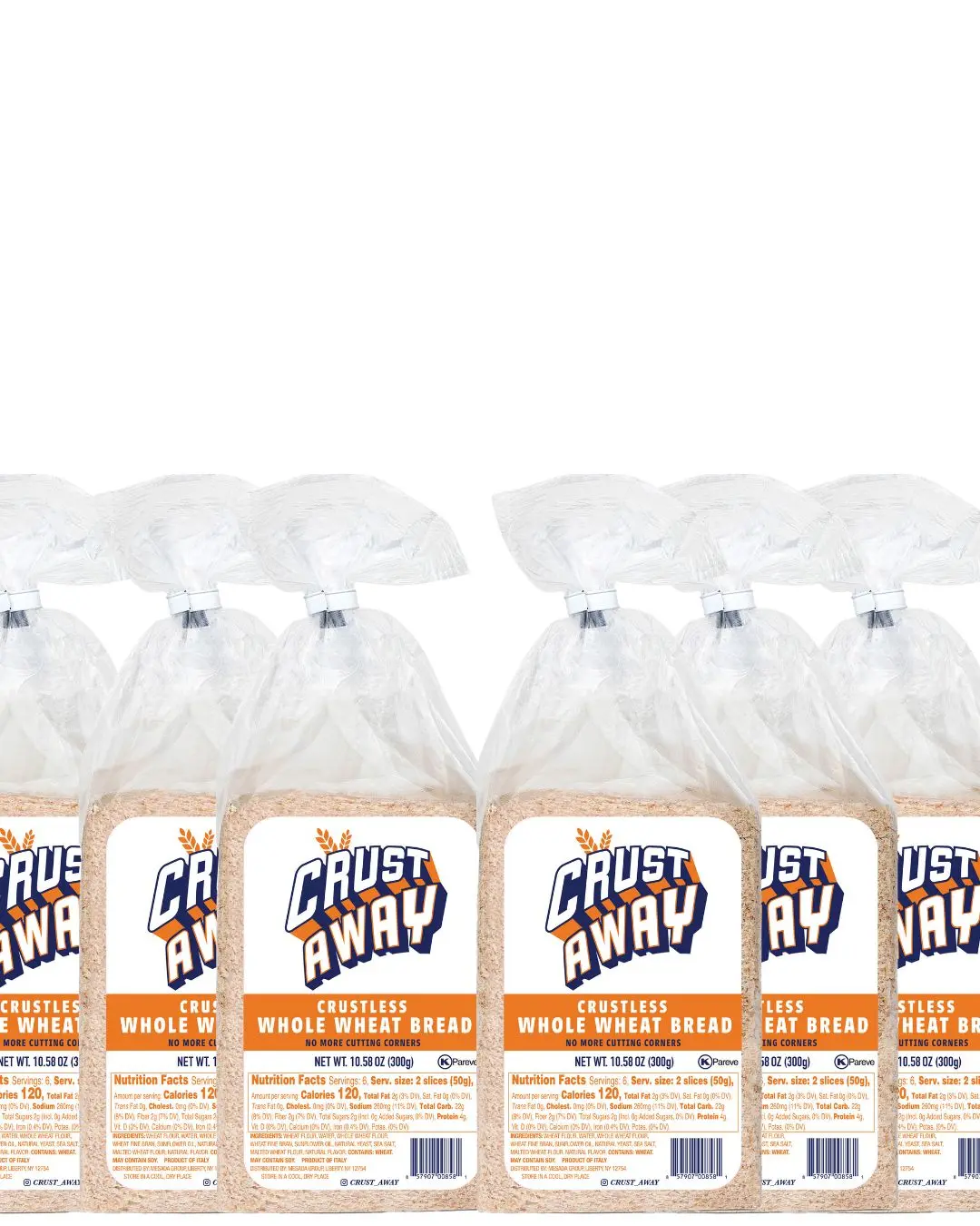 Crustless Whole Wheat Bread 6 pack