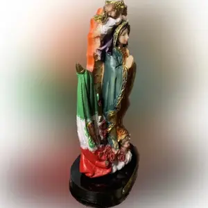 Guadalupe with mexico flag  6" resin statue religious gift alter decor Decorative Ornaments