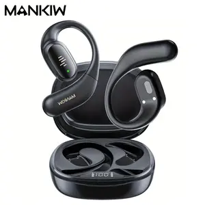 MANKIW Open Ear Headphones, Bluetooth 5.3 Wireless Sports Headphones with Digital Display Charging Case with Earhooks for Running, Walking, Workout