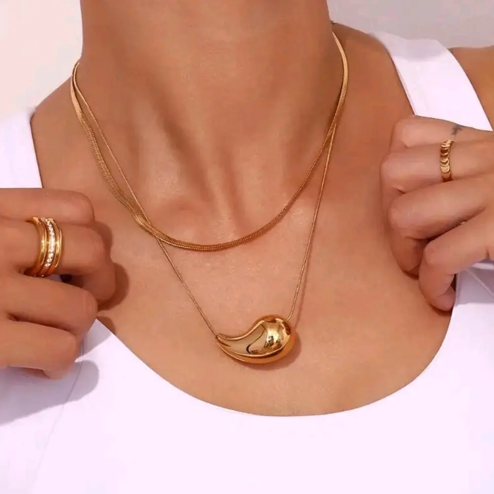 Necklace stainless steal waterdrop