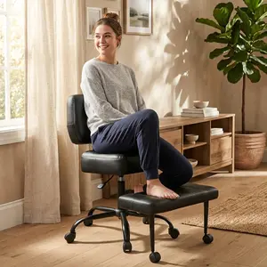 Ergonomic Cross Legged Chair , 360° Swivel Meditation  with Wheels,Height Adjustable Seat for ADHD,meditation  Home and Office Sit Stand Desk Computer Desk,Home Office Furniture,kneeling chair