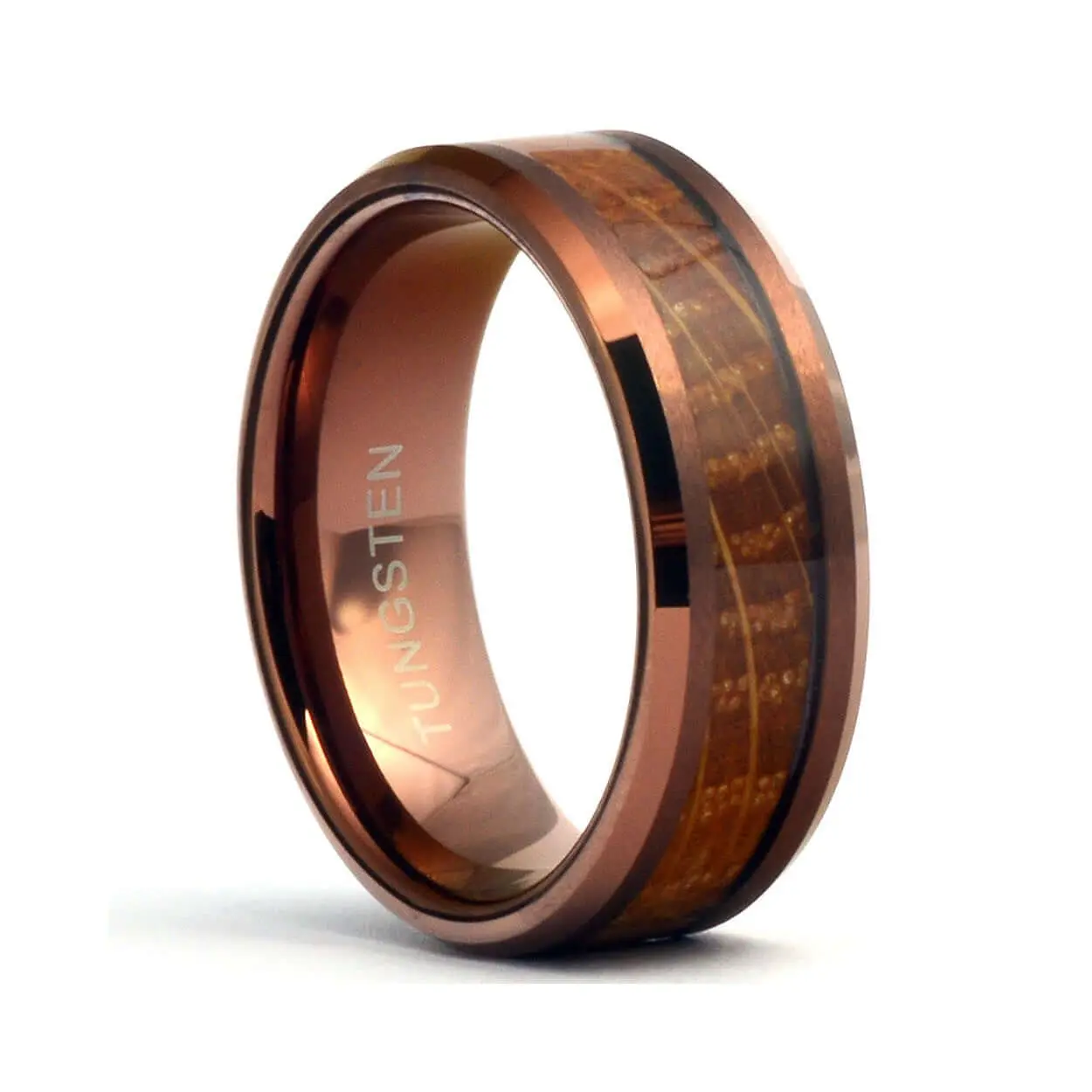 Tungsten Material Men's Wedding Band - The King Whiskey Barrel Fashion Ring, Wedding Rings, Mens Wedding Bands