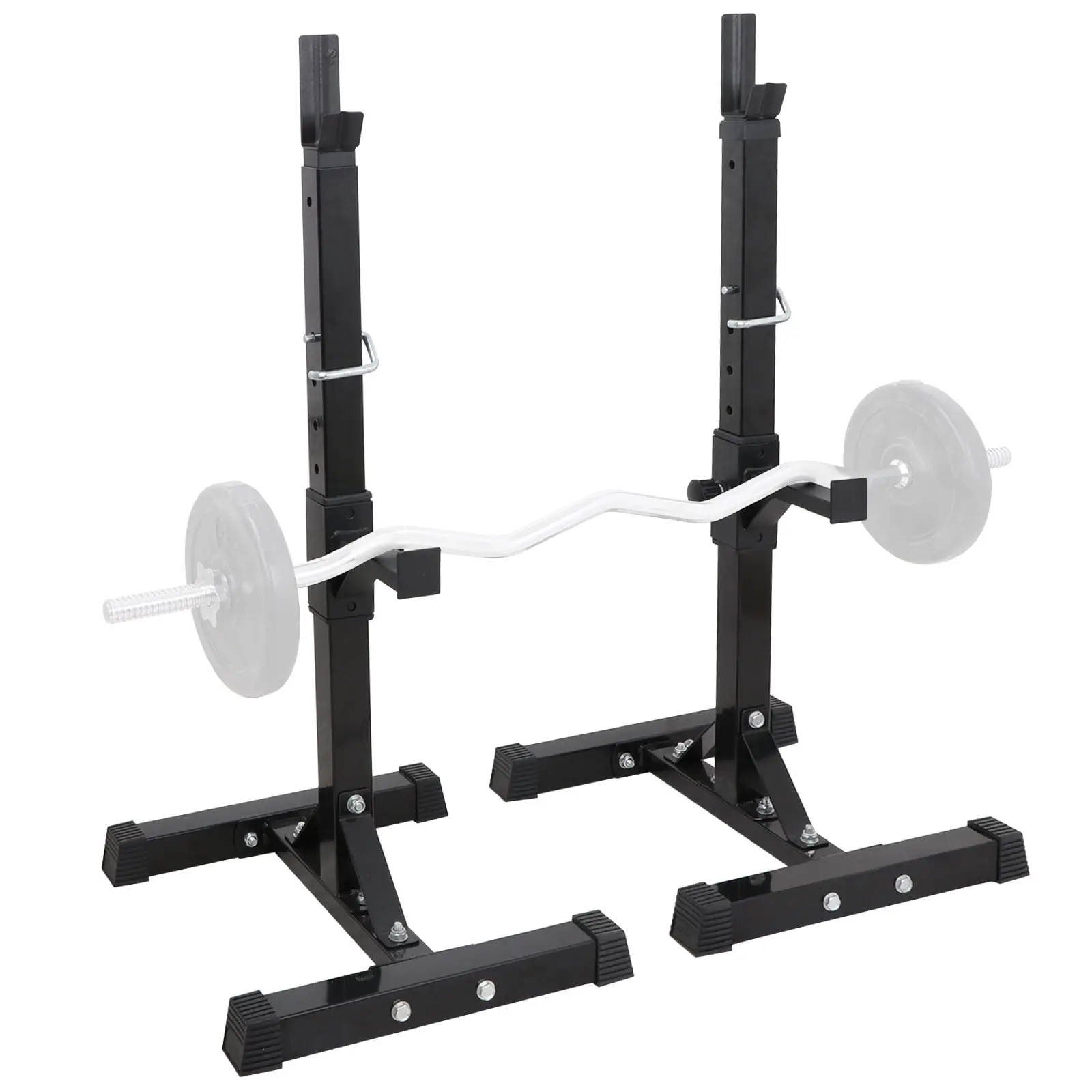 Segawe Adjustable Multifunctional Squat Rack Stand - Sturdy Steel Frame Home Gym Kit, Adjustable Workout Station, Strength Training Accessory for Resistance Training Weightlifting, At Home Gym Equipment, 550Lb, Bodybuilding Weight Lifting, Height-Adjusted