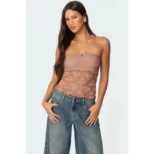 Ballet Sheer Lace Tube Top