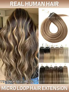 Micro Loop Hair Extensions | Gradient color, mixed color hair extensions, Straight Smooth Texture With Fine Fishing Line & Micro Bead System, Lightweight Instant Volume & Length Boosters, Subtle Hair Extensions For Blending, Human Hair, Lightweight Design
