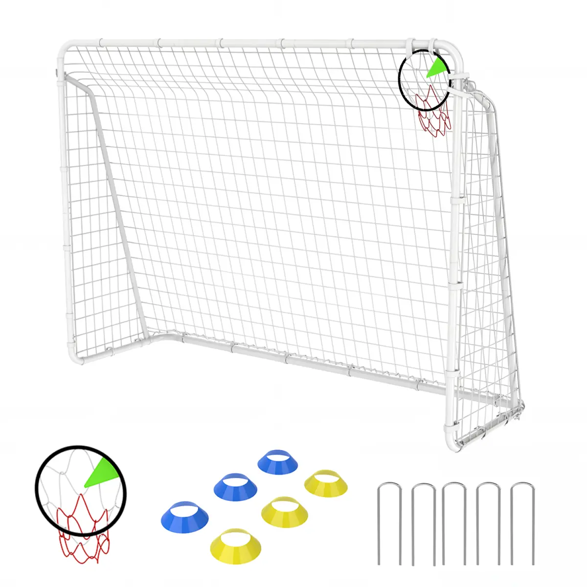 6X8FT football goal, portable football net with high-strength mesh