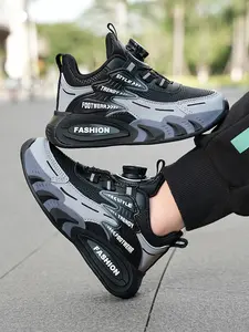 Low-Top Sport Shoes, Athletic Shoes, Boys' Lightweight Running Shoes, Rotating Buckle Design, Easy On/off, School Activities, All Seasons