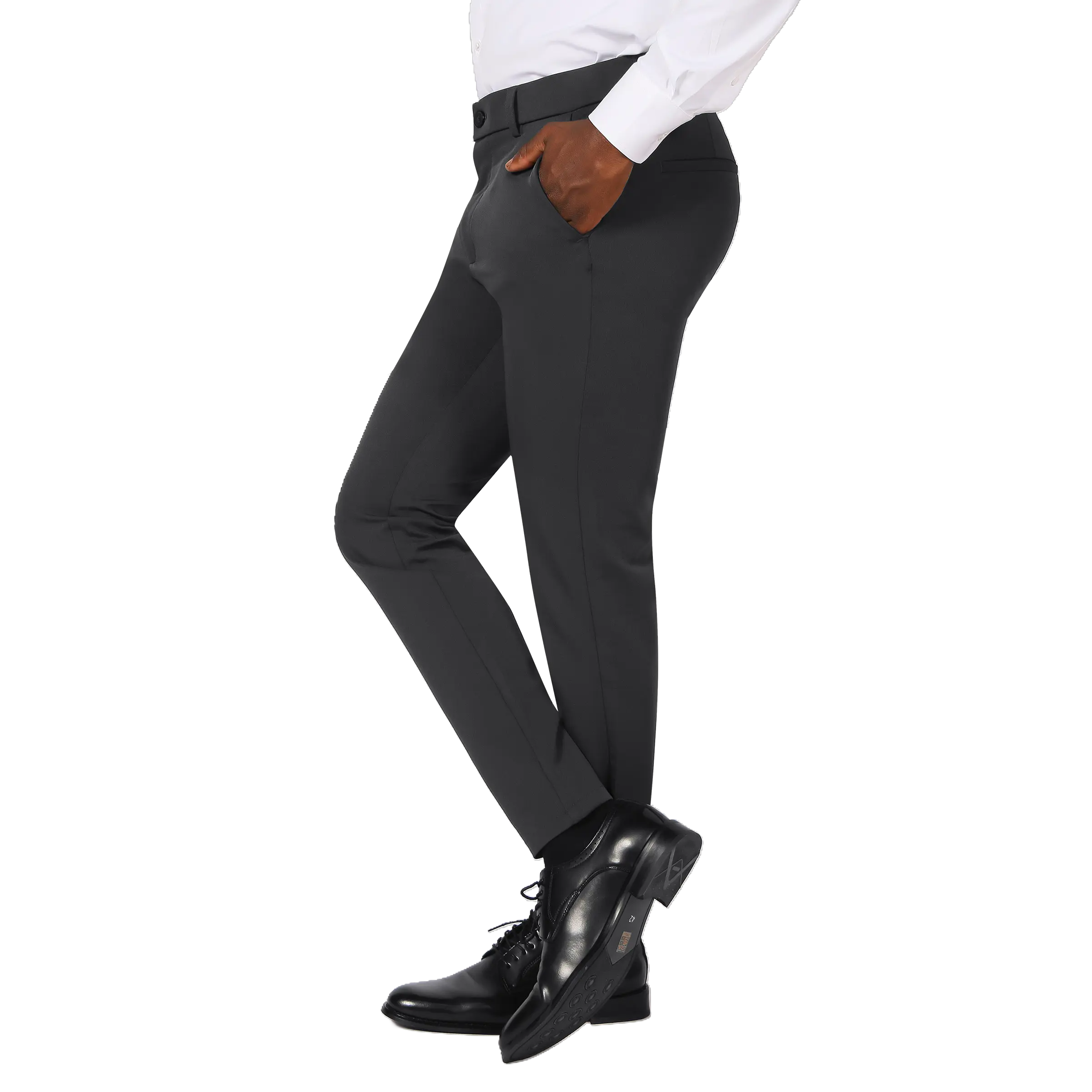 Plaid&Plain Men's Stretch Dress Pants Slim Fit Skinny Suit Pants 7101 -  TikTok Shop