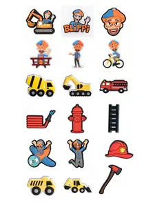 8/16/18 Piece Shoe Set, Excavator Character Cartoon Series, Includes Blippi Plane Characters, Daily Wear, Fashion Gift