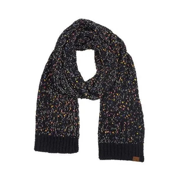 C.C Confetti Chenille Lightweight Speckled Knit Scarf