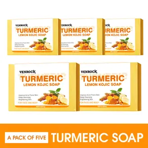 VENROCK Turmeric Lemon Kojic Soap (5-piece set) self care facial for body and face