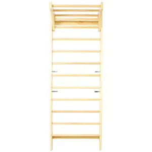 Gymnastics Wood Stall Bar, Swedish Ladder Suspension Trainer, Wall Mounted Pull Up Bar-Physical Therapy for Stretching and Various Exercises,Indoor Home Gym Workout Yoga