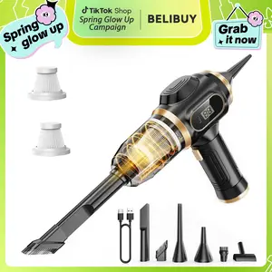 Belibuy Handheld Cordless Car Vacuum Cleaner, 9000PAPowerful, 6-in-1 Portable Vacuum Cleaner with SmartDisplay, Suitable for Car, Home, Office, Pet Portable Highportable cordless