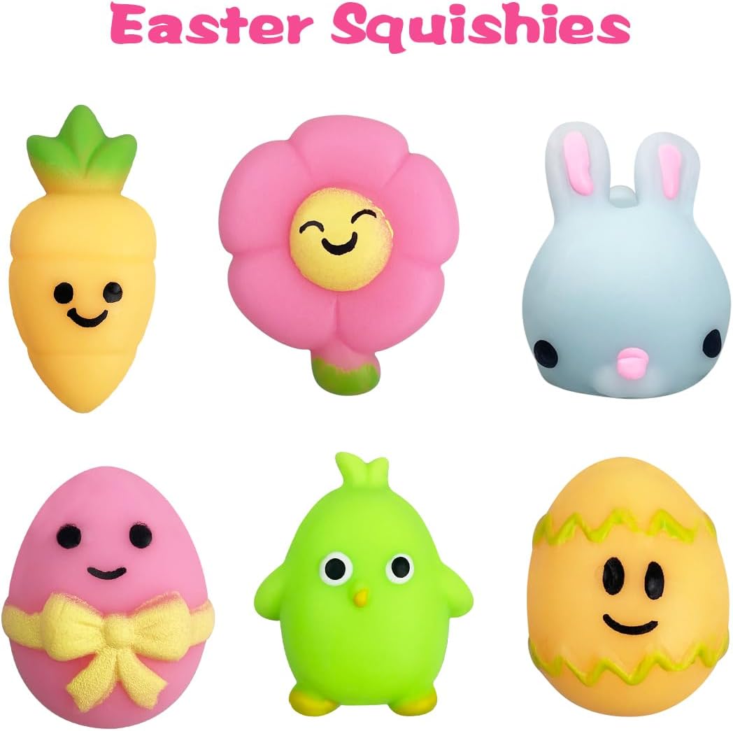 6 Pack Easter Bath Bombs with Squishy Toys Inside, Easter Basket Stuffers, Easter Gifts for Kids Boys Girls, Fun Bath Toys, Kids Party Favors & Egg Hunt