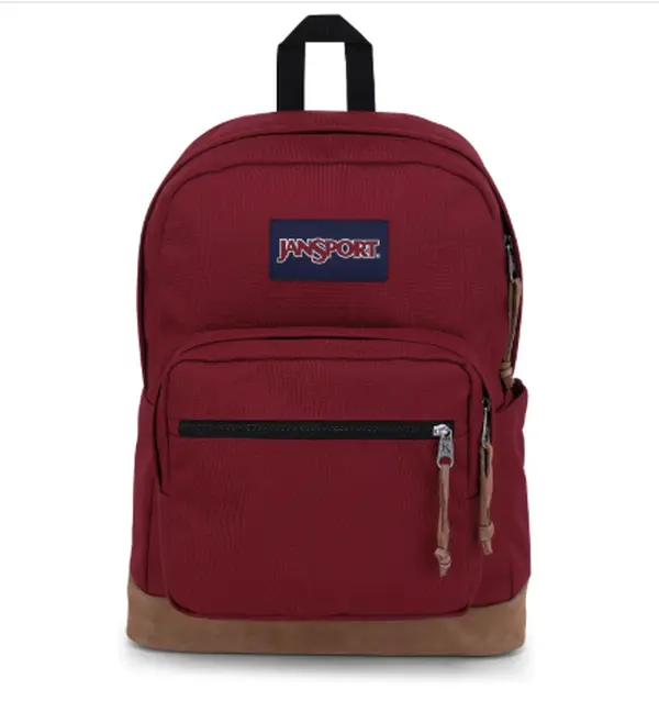 JanSport Right Pack Red Suede Backpack - Spacious, Lightweight Laptop Backpack for College, Commuter & Everyday Work Use, Everyday Work Bag, Laptop Backpacks