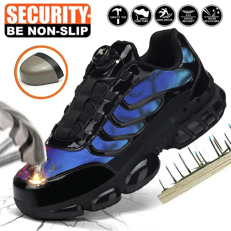Steel Toe Shoes for Women Men Wide Non Slip Composite Work Sneakers Indestructible Comfortable Safety Tennis Shoes Lightweight Breathable Construction Sneakers