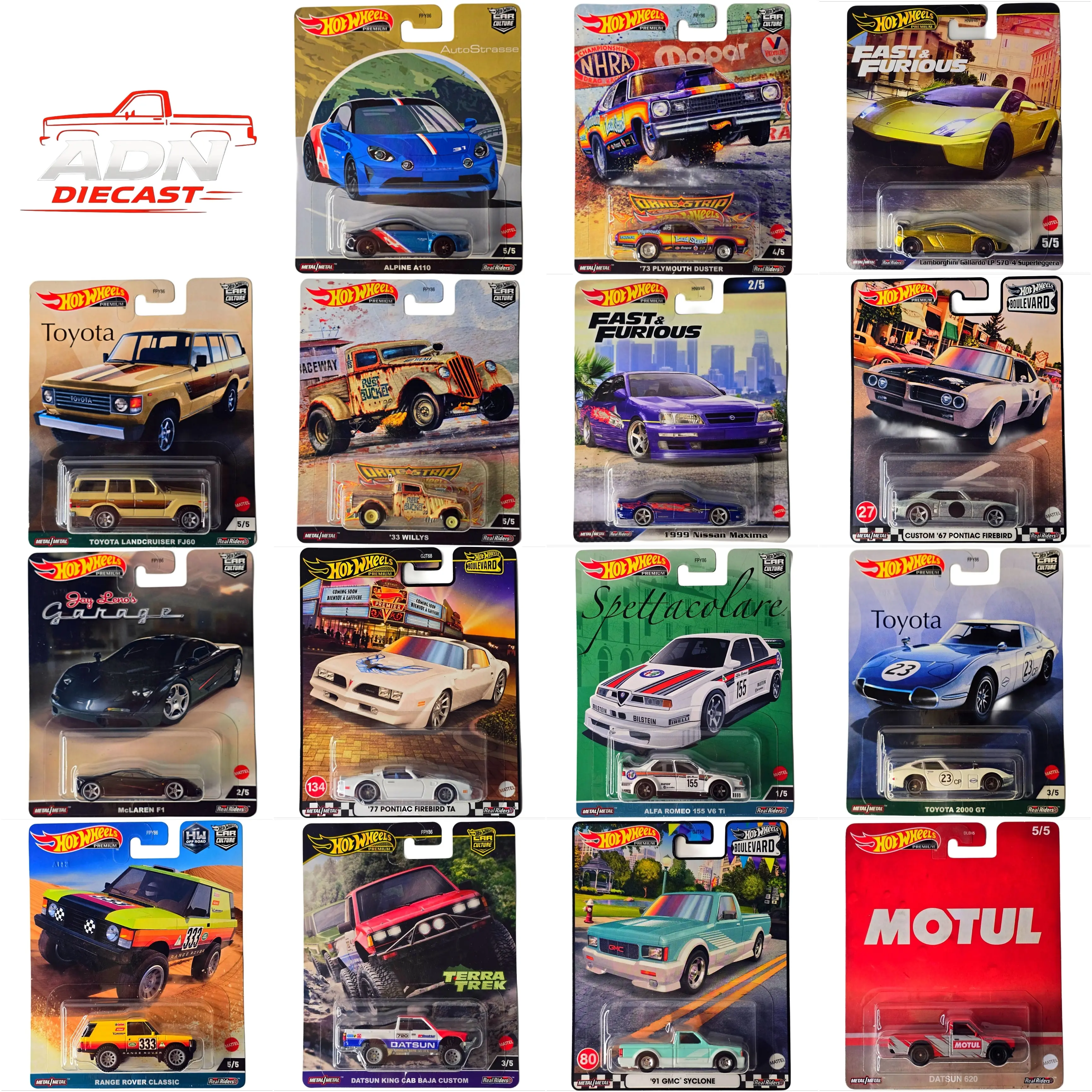 Hot Wheels Premiums Boulevard & Car Culture - Assorted Models - Diecast 1:64