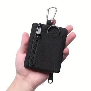 Outdoor Multifunctional Wallet, 1/2 Counts Mini Zipper Waist Bag, Casual Coin Purse, Mini Storage Bag for Outdoor Camping Hiking, Wallet Men, Zipper Wallet Design