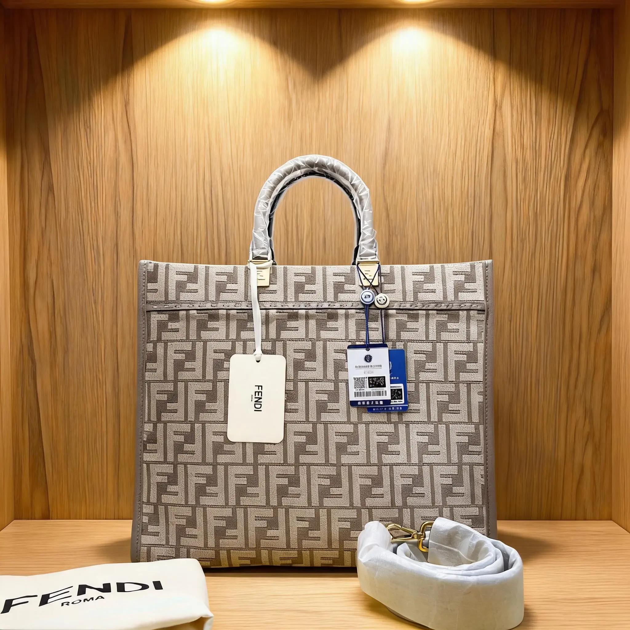 Pre-owned FENDI Canvas Shoulder Bag C0740252321