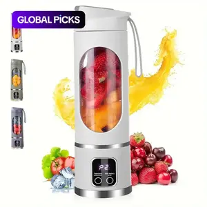 Portable 15.22oz USB Rechargeable Personal Blender with LED Display, Durable ABS Material, Perfect for Smoothies & Juices, Home Kitchen Essential