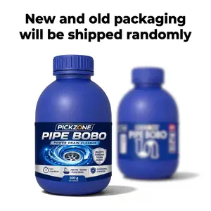 PICKZONE PIPE BOBO - Strength Drain Cleaner Powerful Pipe Dredging Agent for Kitchen Sinks Shower Drains Tubs Dissolves 200+ Blockages Kills 99% Bacteria Safe for All Pipes Quick Dredging Formula - Cleaning