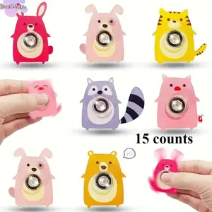 15 Cute Animal Fidget Spinners, Durable Plastic Smooth Rotation Rotating Toys for Kids, Mixed Colors & Designs, Party Gifts, Classroom Rewards, Birthday Presents