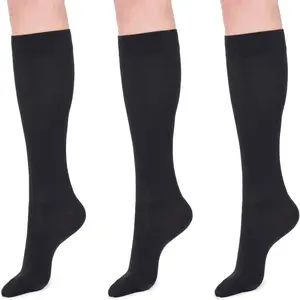3 Pairs Compression Socks for Women & Men 15-20 mmHg Graduated Support Over The Calf Socks for Nurse, Flight