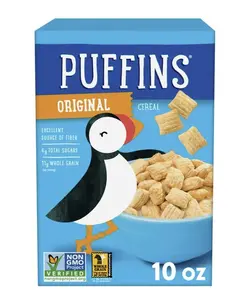Puffins Original Breakfast Cereal 283g 10oz Non-GMO Verified Excellent Source of Fiber 6g Total Sugars 11g Whole Grain US