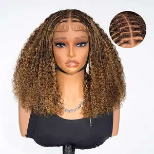 [New In] West Kiss Glueless Pre Stylist Highlight Curly Hair 13x6 Lace frontal Wig Pre Braided Knotless Human Hair Wigs Ready Go Wig Pre Cut Lace