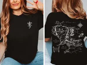 LOTR Shirt, JRR Tolkien Shirt, Lord of the Rings Merch, LOTR Sweatshirt, Middle Earth Map Shirt