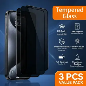 3-Pack iPhone Screen Protector Accessories Compatible with iPhone 17/17 Pro/17 Pro Max, High Hardness 9h+ Protection, 2026 Upgrade Tempered Glass