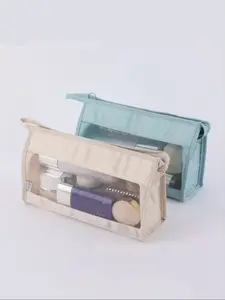 Large Capacity Portable Multi-Functional Storage Bag, Ideal for Toiletries Makeup Home Travel, makeup organizer pouch, travel cosmetic bag, Triangle Grid Design