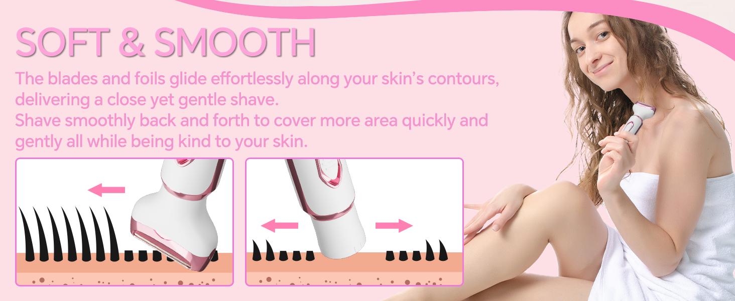 Electric Shaver for Women Best Electric Razor for Womens Bikini Legs Underarm Public Hairs Rechargeable Trimmer with Detachable Head Cordless Wet Dry Use Precise Safe Christmas Gift New Year Gift Shaving Waterproof
