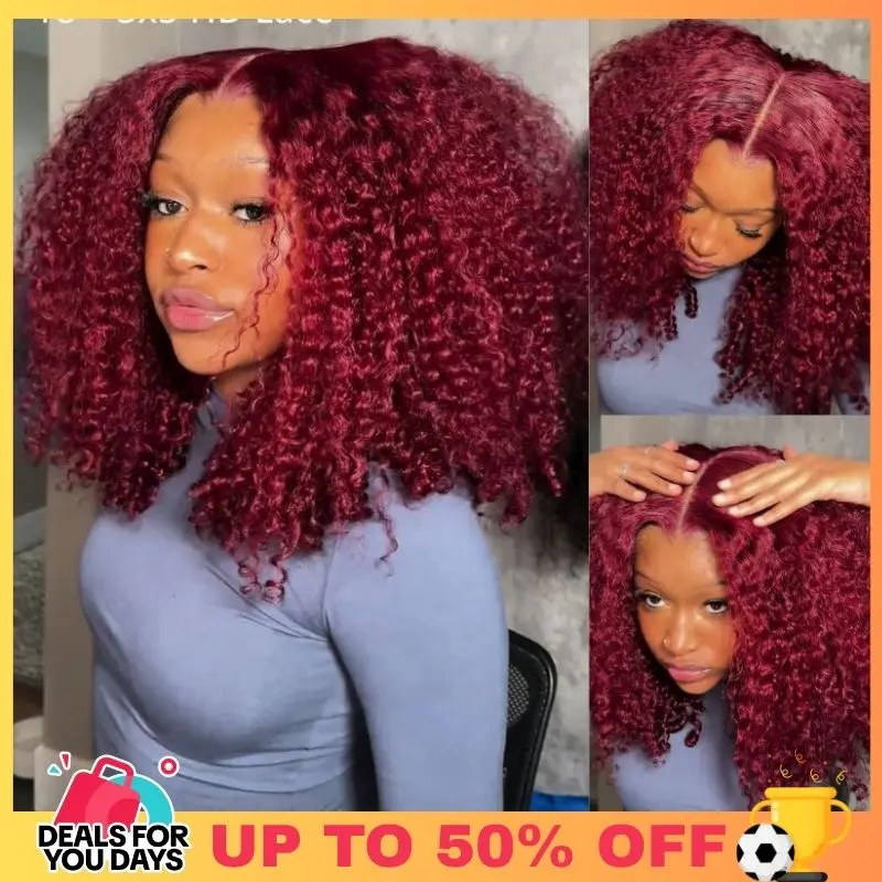 [NEW IN] QTHAIR Glueless Wear and Go Wigs Human Hair 250% Density 5x5 HD Lace Front Wigs Full Burmese Curly 99J Burgundy Pre Cut Lace Wigs for Black Women #DealsForYouDays