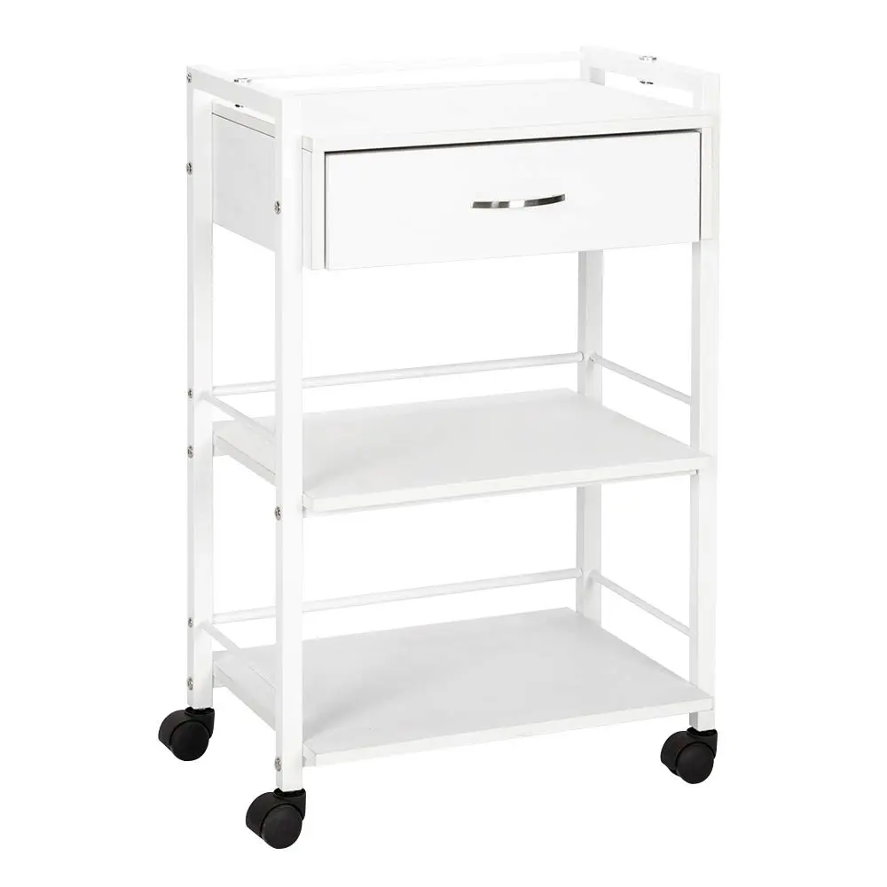 Salon Trolley Cart with Wheels, Wooden Rolling Storage Station, Mobile Utility Cabinet, Medical Esthetic Supply for Beauty SPA Massage Tattoo Facials