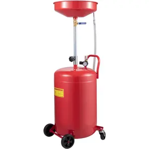 VEVOR Waste Oil Drain Tank 20 Gallon Portable Oil Drain Air Operated Drainer Oil Change,  Oil Drain Container, Fluid Fuel Transfer Drainage Adjustable Funnel Height, with Pressure Regulating Valve