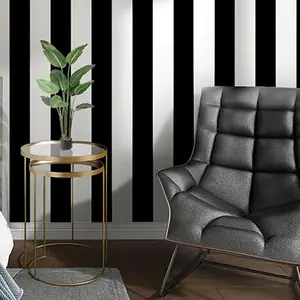 Stripe Black and White Peel and Stick Wallpaper Self-Adhesive Wallpaper 118"x17.7" Removable Contact Paper Waterproof Wall Paper