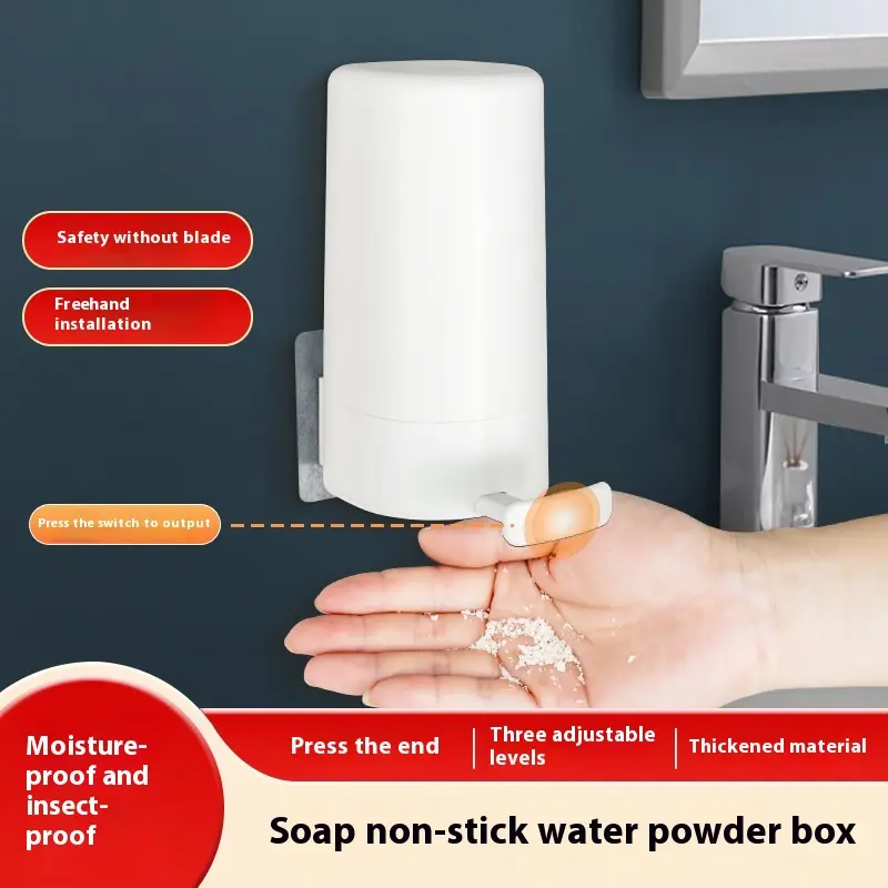 Soap Grinder Dispenser Soap Box Wall Mounted Dry Organizer Box Soap Powder Grinding Box For Restaurant Kitchen Office Gyms Hotel Silicone Smooth Water Proof