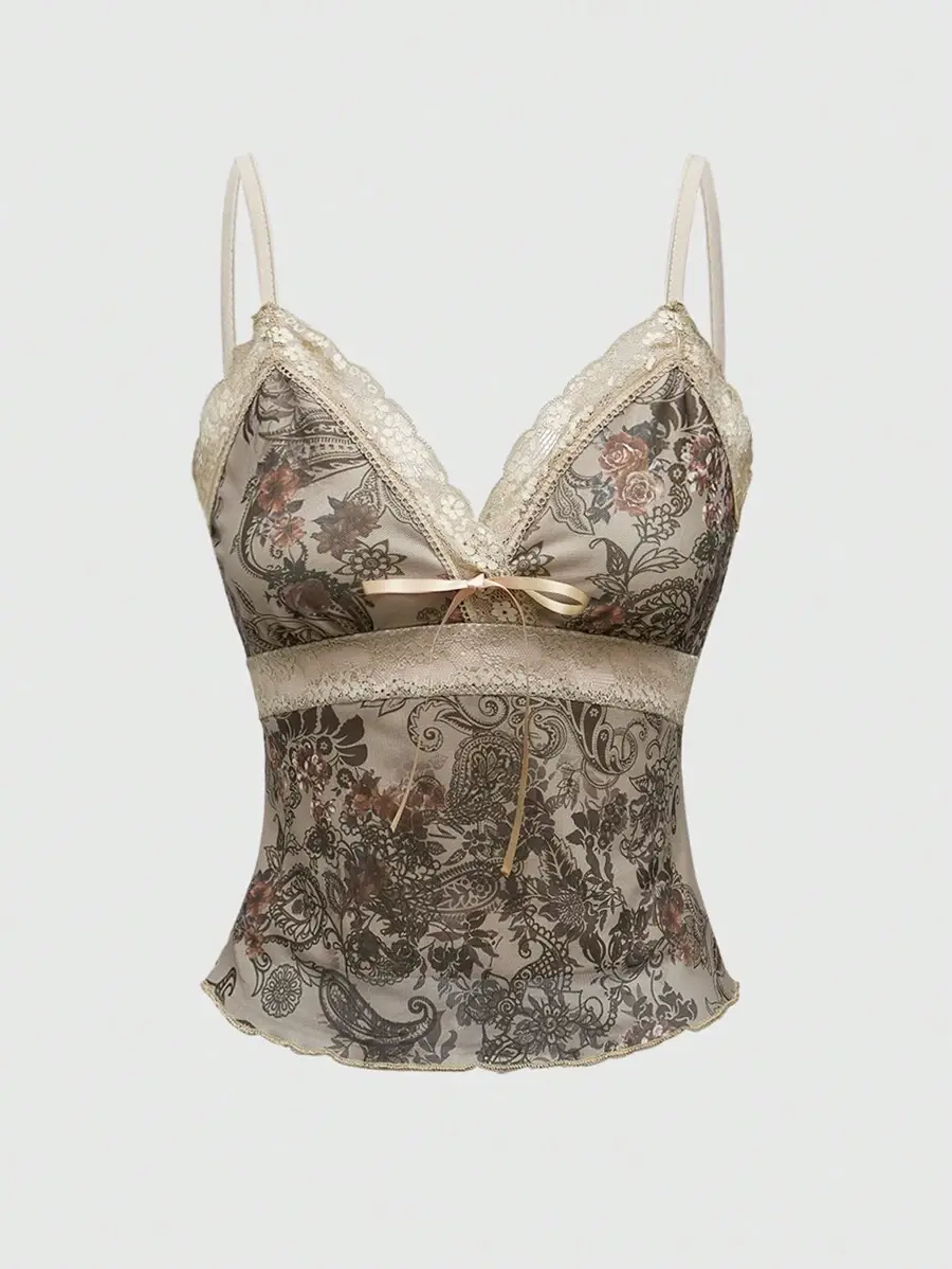 ARDEN x Fairycore Spring/Summer Women's Retro Paisley Print Camisole
