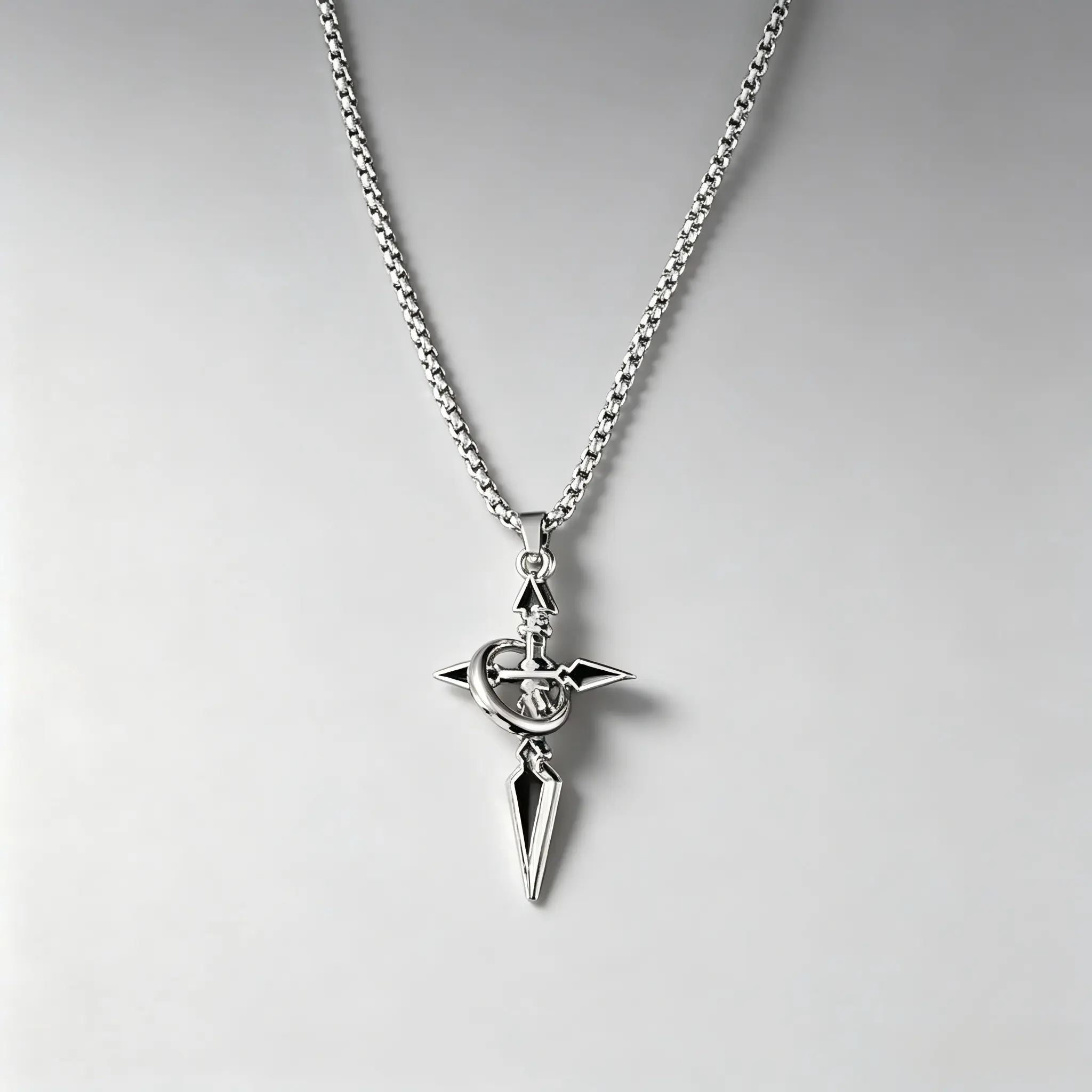 2026 New Male Cross Pendant Necklace, Stainless Steel Chain Jewelry Necklaces, Punk Gothic Style, Exquisite Jewelry Gift, Daily Stylish Accessory, Mens Gifts, Cross Necklace