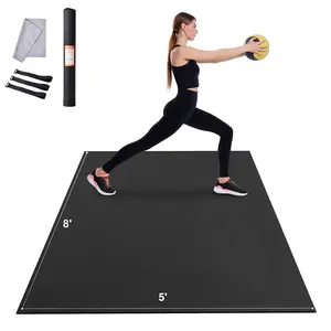 【Summervibes】VEVOR Exercise Mat, Non Slip High Density Premium Yoga Mat, Exercise Yoga Mat for Men & Women, Fitness & Exercise Mat with Bag & Carry Strap, for All Types of Home Yoga, Pilate & Floor Workout (8x5ft)