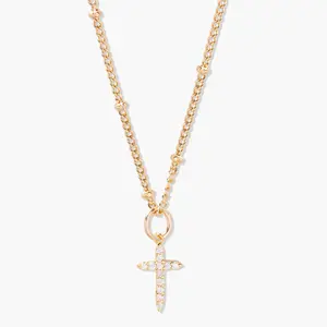 Josephine Cross Necklace in Gold by Brook and York