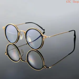 Premium Round Frame Anti Blue Light Glasses, Viral Minimal Stylish Metal Eyewear, Transparent Clear Non-Prescription Lens, Lightweight Slim Comfortable Frame Structure, Eye Protection Against Screen Radiation Eyeglasses, Office Working Computer Daily Casu