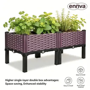 ennva elevated flower bed with stand, garden planter box with legs, used for growing vegetables and flowers, suitable for indoor and outdoor plant fences, balcony and garden supplies Annual high quality decor backyard rectangle