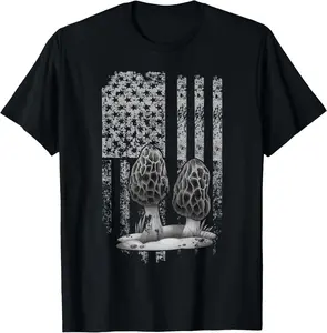 U.S.A. Flag Morel Mushroom Hunter Casual Short sleeve Cotton T-Shirt