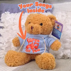 Personalized Playlist Plushie – Custom Playlist Teddy Bear, Soft Stuffed Animal Gift, Tap to Play Your Spotify or Apple Music