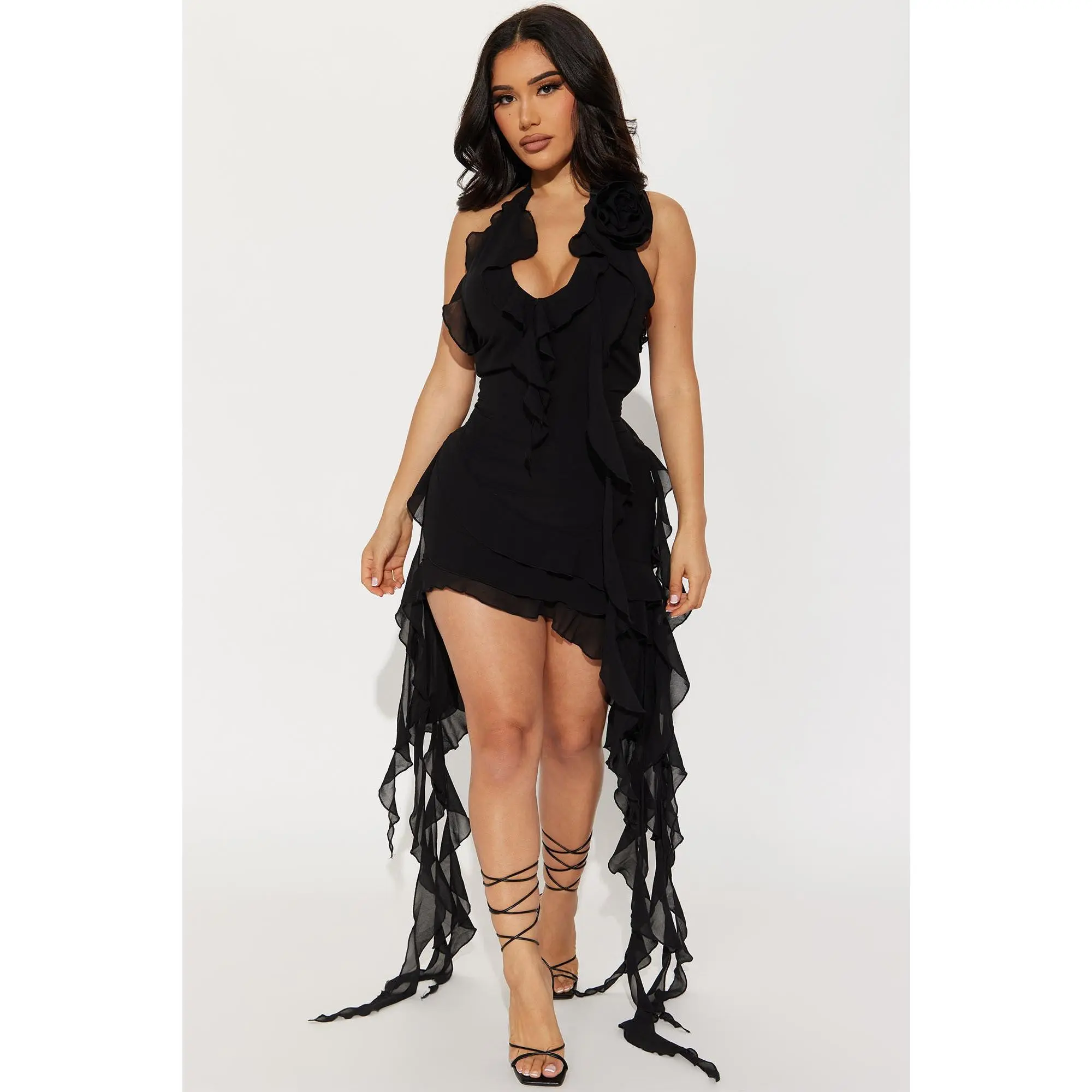fitted lace wedding dress Fashion Nova Women's Black Ruched Long Sleeve Mini Dress Open Back Sz –  Picky Thrifter