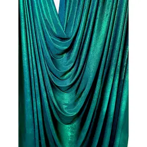 Teal Iridescent Slinky Foiled Jersey