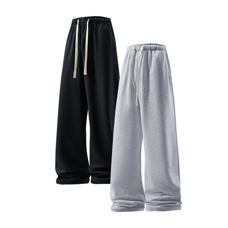 Men's Baggy Sweatpants in 60% Cotton, Plain Wide-Leg Athleisure Style Bottoms for Casual Gym Fits and Spring/Autumn Wear, Casual Sport Trousers, Baggy Gym Fits, Comfy Pants, Athleisure Wear, Baggy Wide-Leg